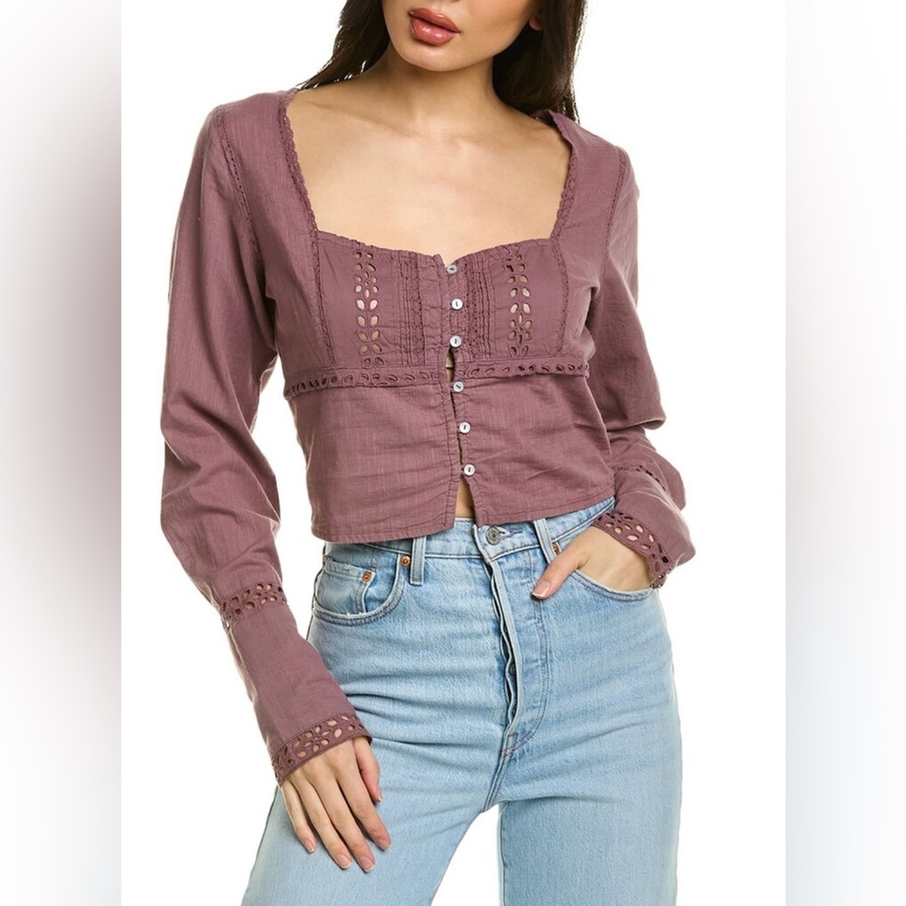 Free People Joi Blouse in Roan Rouge Size Small